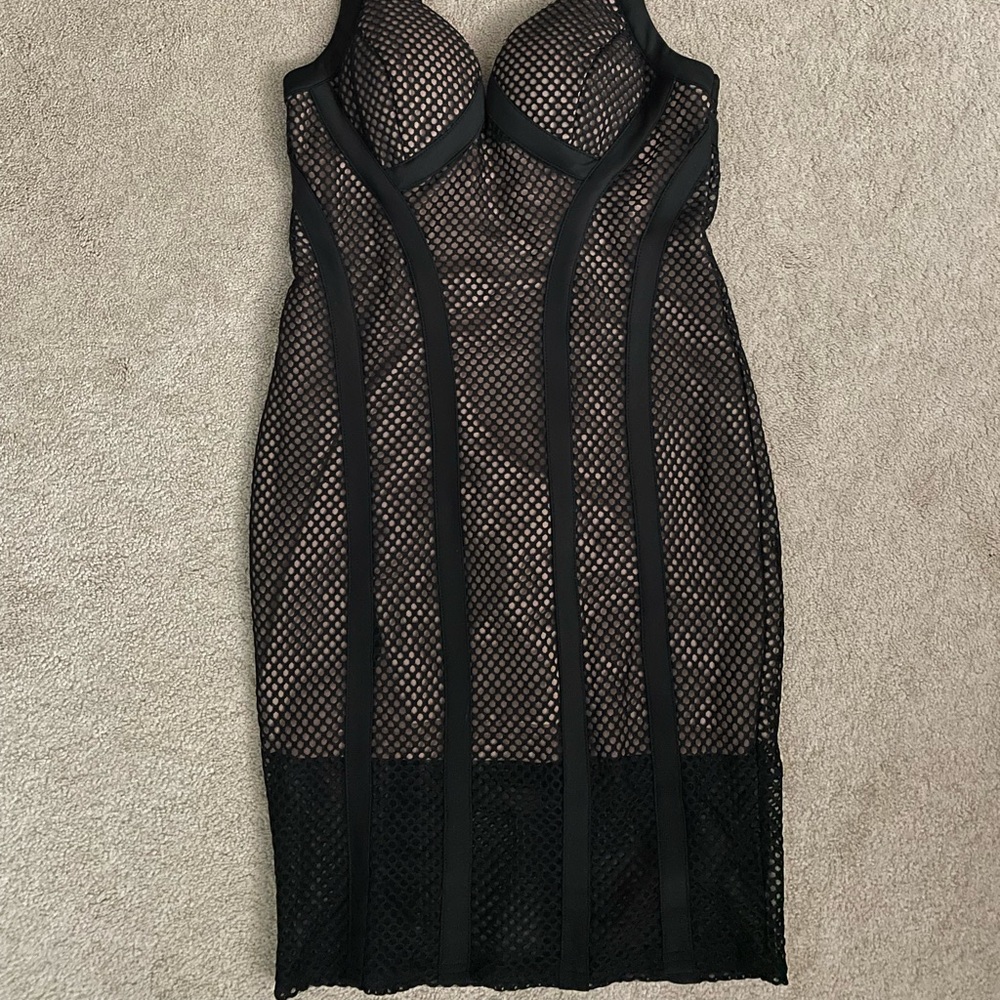Sheer black mini dress